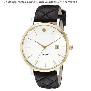 Kate Spade Metro Grand Black Quilted Leather Watch